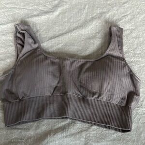 Women’s‎ Taupe Ribbed Seamless Bra Cropped Tank Large